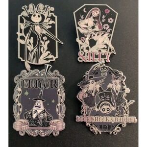 Boxlunch Disney Glow In Dark Nightmare Before Christmas Mystery Pin Bundle
